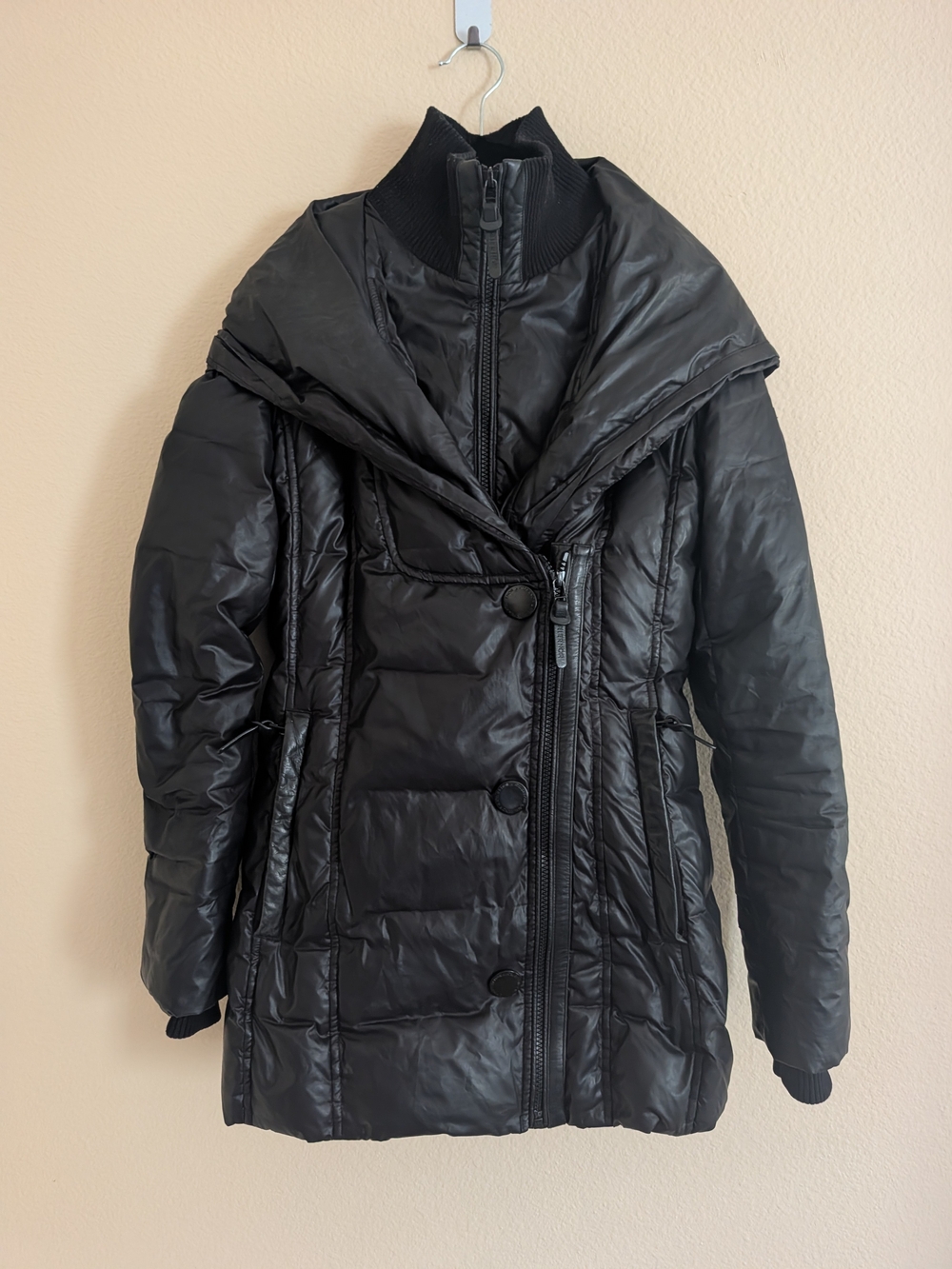 Rudsak ATELIER NOIR Black Puffer Coat with Oversized Collar - Women's Jacket S